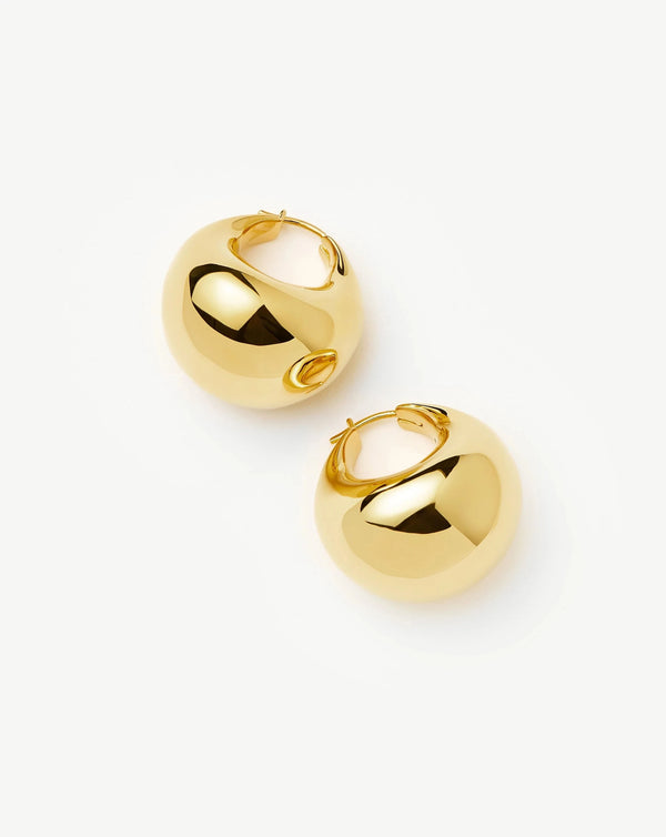 Missoma Sculptural Chubby Dome Medium Hoop Earrings | 18ct Gold Plated