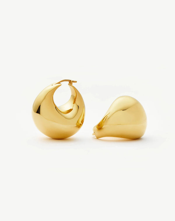 missoma Sculptural Chubby Dome Medium Hoop Earrings | 18ct Gold Plated