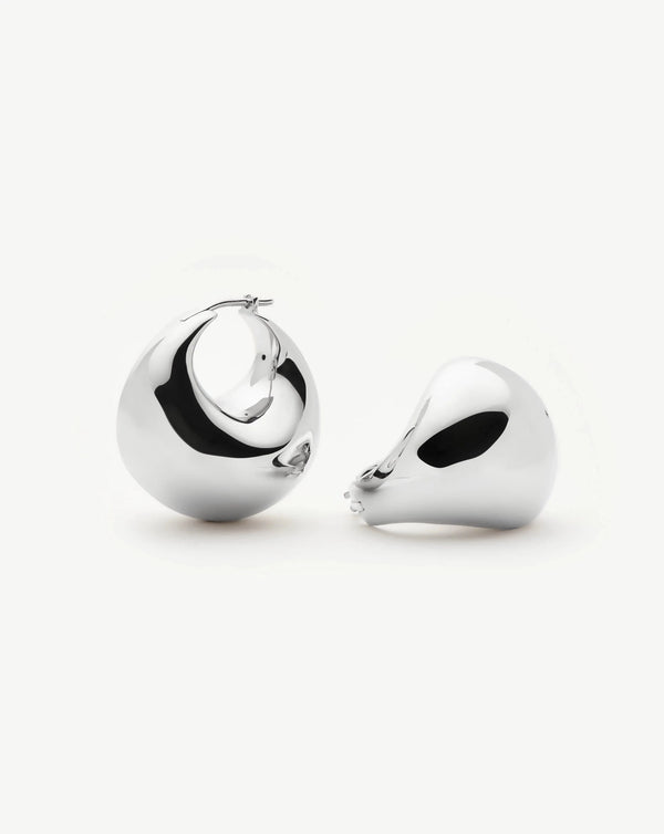 missoma Sculptural Chubby Dome Medium Hoop Earrings | Silver Plated