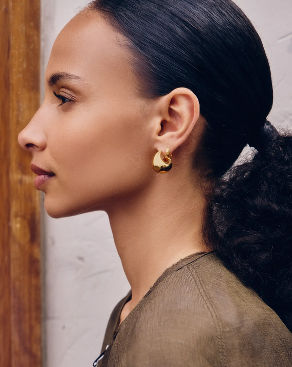 Missoma Sculptural Chubby Dome Small Hoop Earrings | 18ct Gold Plated