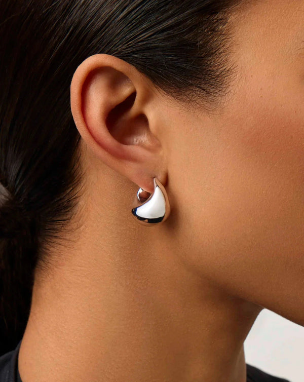 Missoma Sculptural Chubby Dome Small Hoop Earrings | Silver Plated