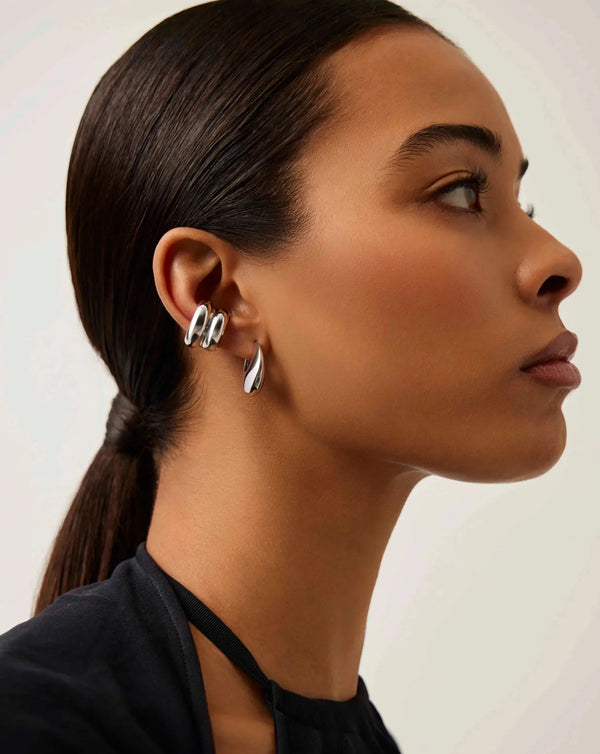 Missoma Sculptural Chubby Double Ear Cuff | Silver Plated