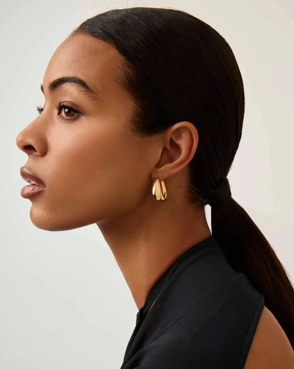 Missoma Sculptural Chubby Small Hoop Earrings | 18ct Gold Plated