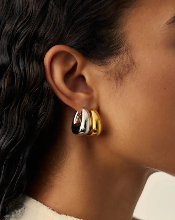 Missoma Sculptural Chubby Small Hoop Earrings | 18ct Gold Plated