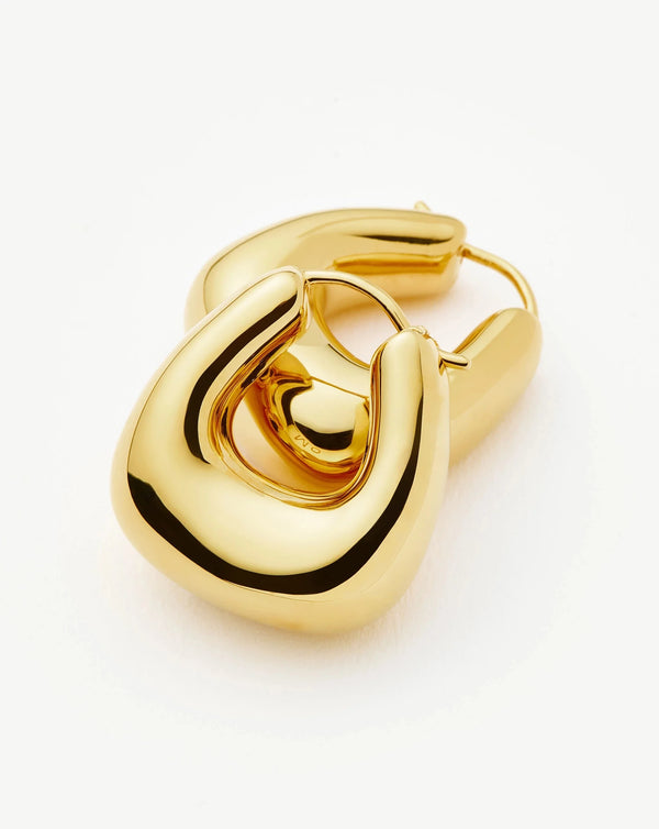 Missoma Sculptural Chubby Small Hoop Earrings | 18ct Gold Plated