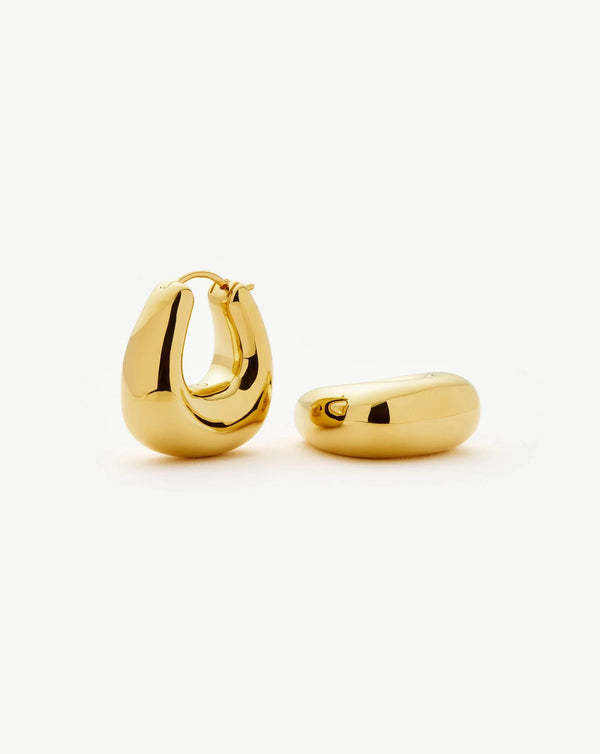missoma Sculptural Chubby Small Hoop Earrings | 18ct Gold Plated