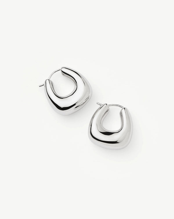 Missoma Sculptural Chubby Small Hoop Earrings | Silver Plated
