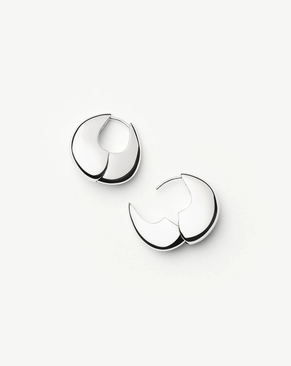 Missoma Sculptural Pebble Small Hoop Earrings | Silver Plated