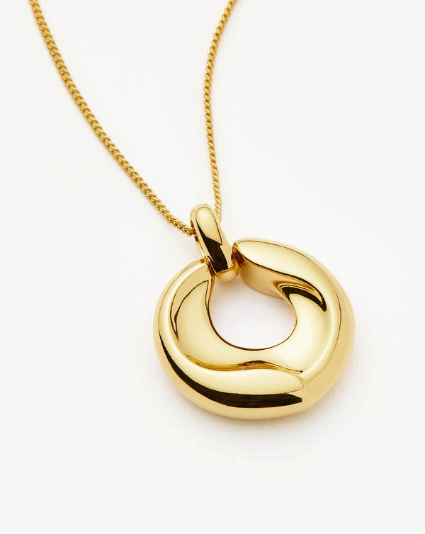 Missoma Sculptural Ridge Molten Pendant Necklace | 18ct Gold Plated