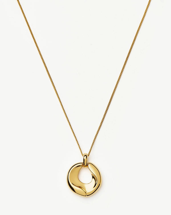 missoma Sculptural Ridge Molten Pendant Necklace | 18ct Gold Plated