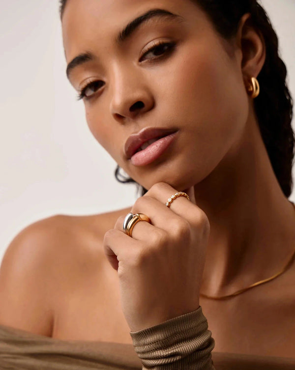 Missoma Sculptural Ridge Stacking Ring | 18ct Gold Vermeil