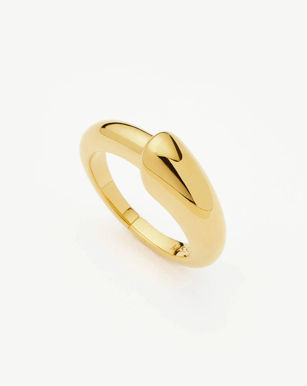 missoma Sculptural Ridge Stacking Ring | 18ct Gold Vermeil