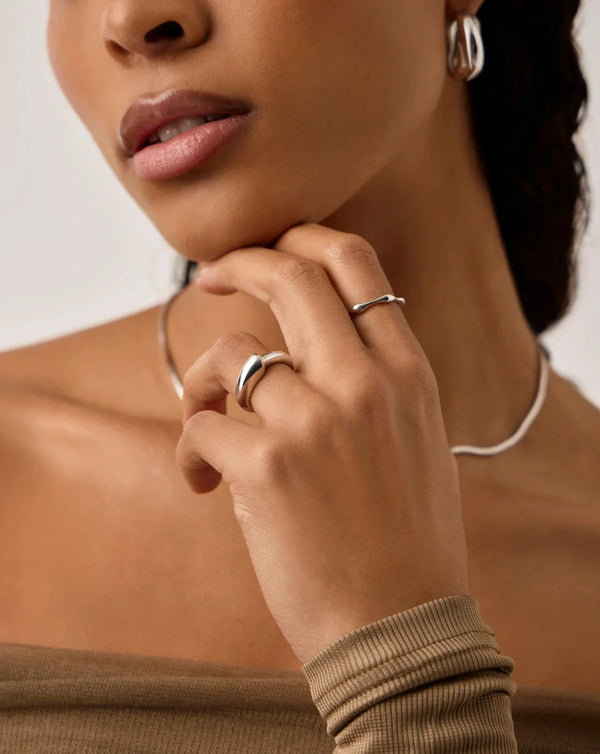 Missoma Sculptural Ridge Stacking Ring | Sterling Silver