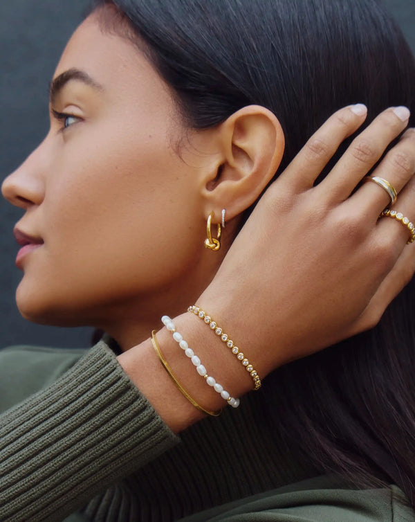 Missoma Seed Pearl Beaded Bracelet | 18ct Gold Plated/Pearl