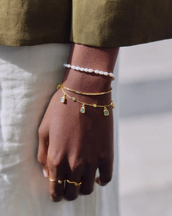 Missoma Seed Pearl Beaded Bracelet | 18ct Gold Plated/Pearl