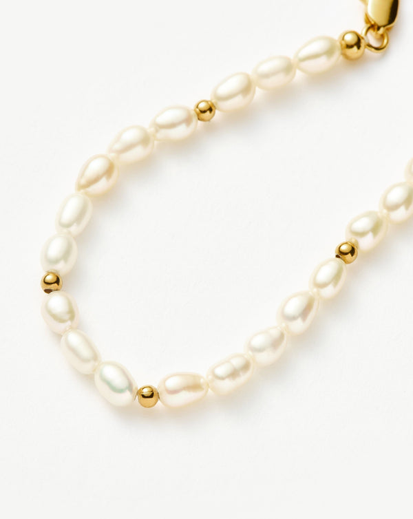 Missoma Seed Pearl Beaded Bracelet | 18ct Gold Plated/Pearl