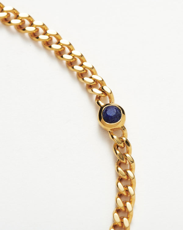 Missoma September Birthstone Chain Bracelet | 18ct Gold Vermeil/Lapis