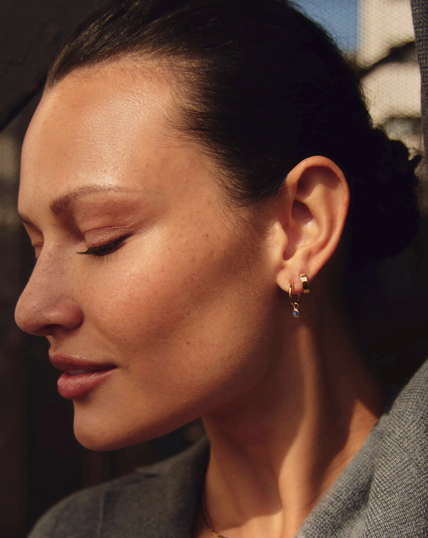 Missoma September Birthstone Necklace & Charm Earrings Set | 18ct Gold Vermeil/Lapis Necklaces