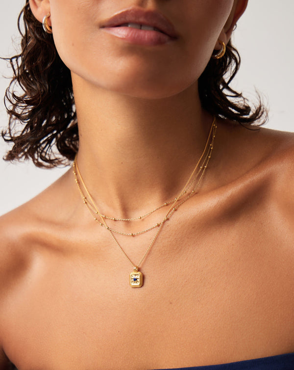 Missoma September Birthstone Pendant Necklace | Gold/Lapis