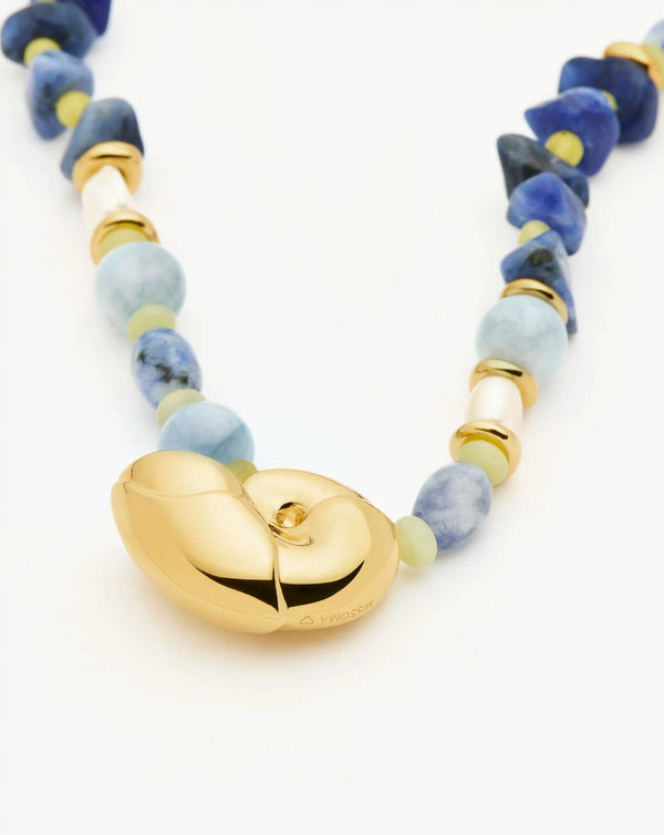 Missoma Shell Statement Multi Beaded Necklace | 18ct Gold Plated