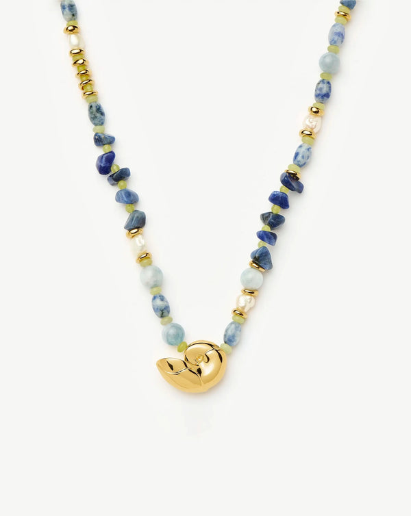 missoma Shell Statement Multi Beaded Necklace | 18ct Gold Plated