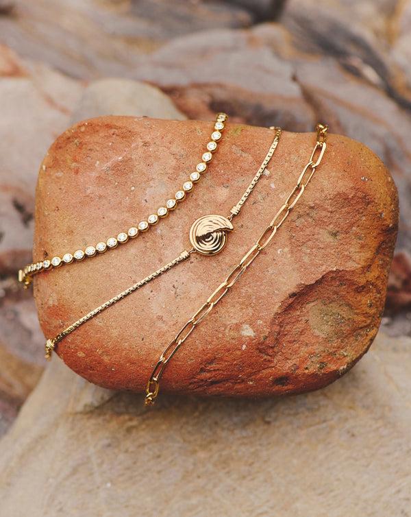 Missoma Spiral Cobra Chain Bracelet | 18ct Gold Plated