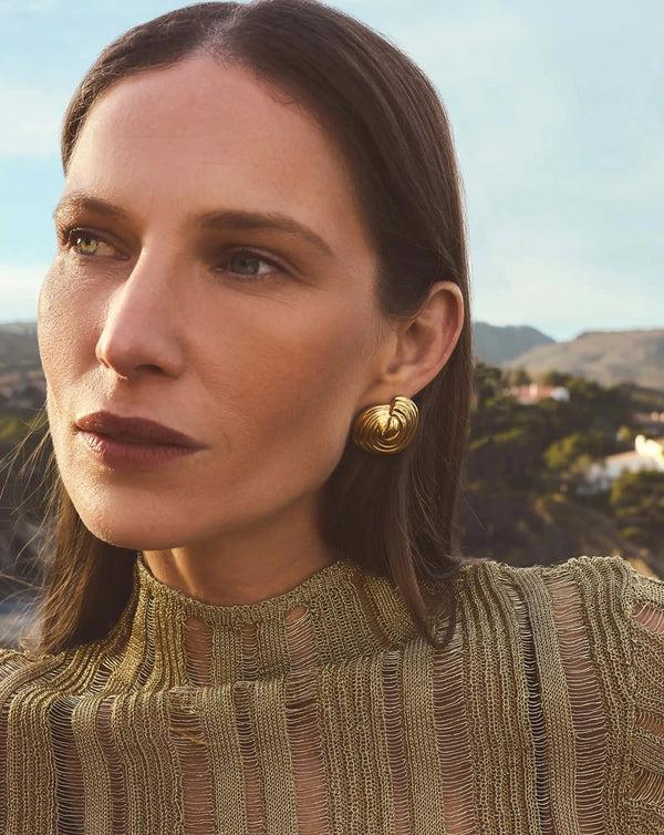 Missoma Spiral Dome Oversized Stud Earrings | 18ct Gold Plated