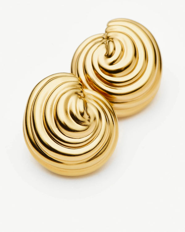 Missoma Spiral Dome Oversized Stud Earrings | 18ct Gold Plated