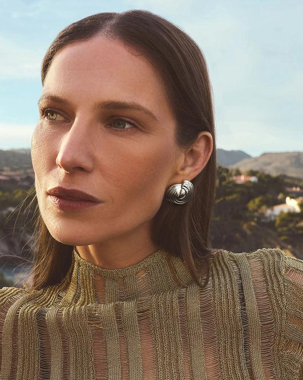 Missoma Spiral Dome Oversized Stud Earrings | Silver Plated