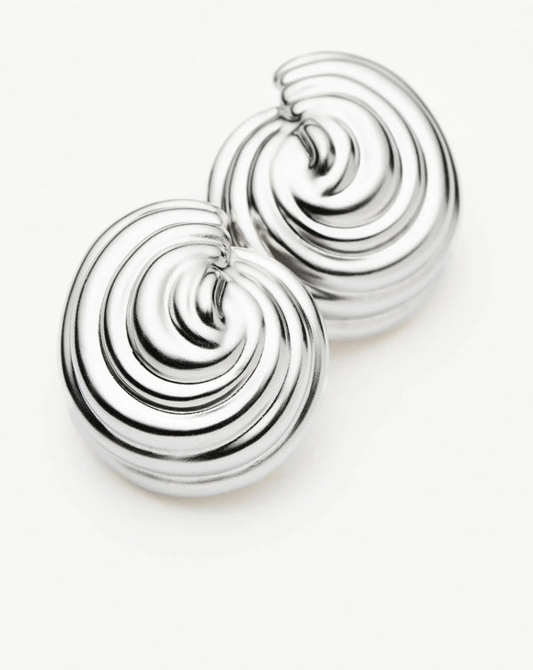 Missoma Spiral Dome Oversized Stud Earrings | Silver Plated