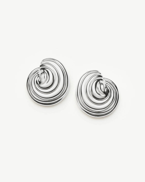 missoma Spiral Dome Oversized Stud Earrings | Silver Plated