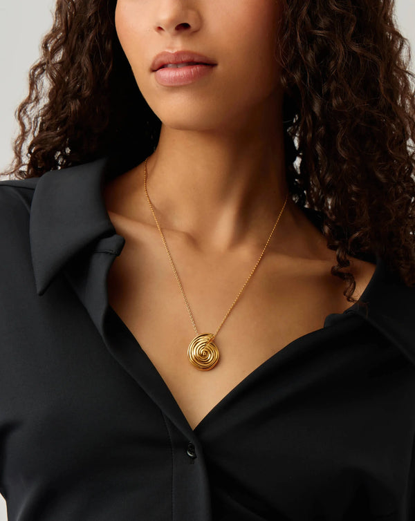 Missoma Spiral Large Pendant Necklace | 18ct Gold Plated