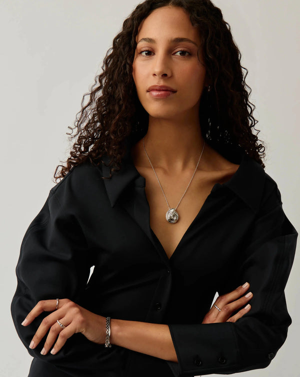 Missoma Spiral Large Pendant Necklace | Silver Plated