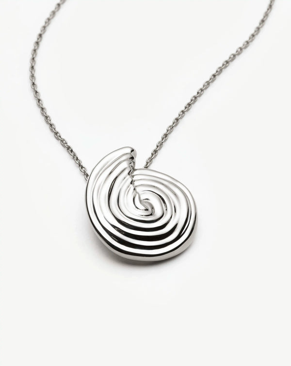 Missoma Spiral Large Pendant Necklace | Silver Plated