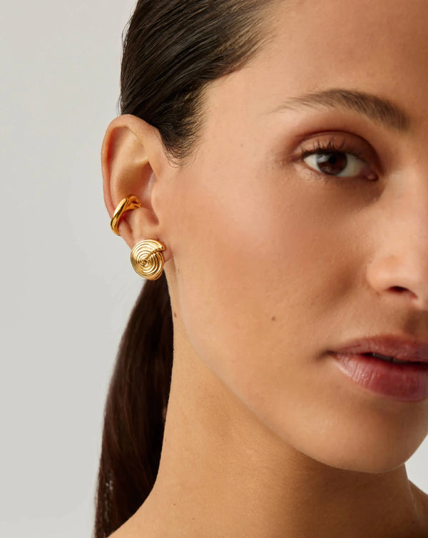 Missoma Spiral Small Stud Earrings | 18ct Gold Plated