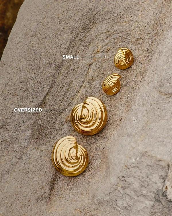 Missoma Spiral Small Stud Earrings | 18ct Gold Plated