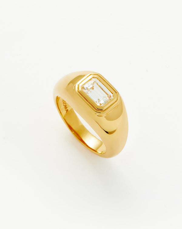 missoma Stone Dome Statement Ring | 18ct Gold Vermeil/Cubic Zirconia