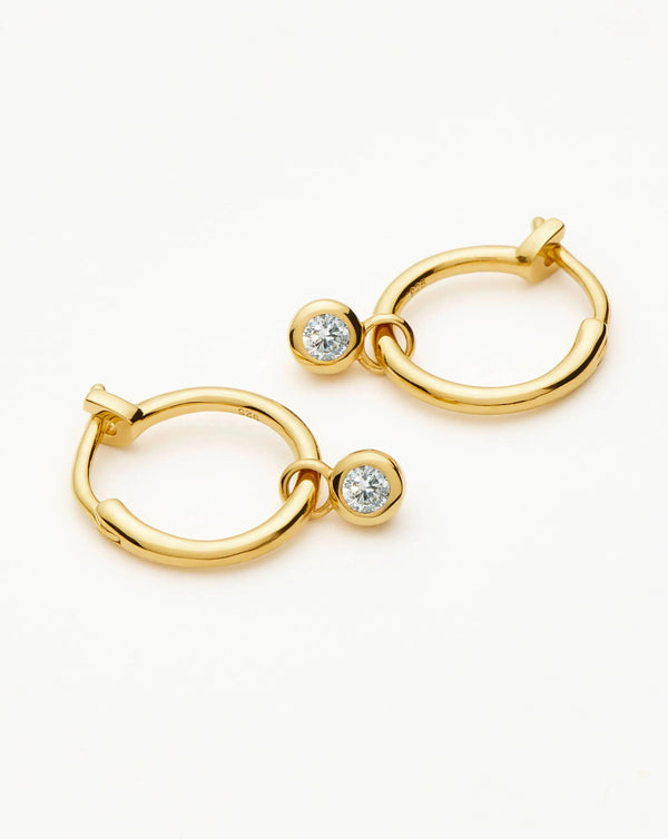 missoma Tennis Charm Mini Hoop Earrings | Gold/Cubic Zirconia