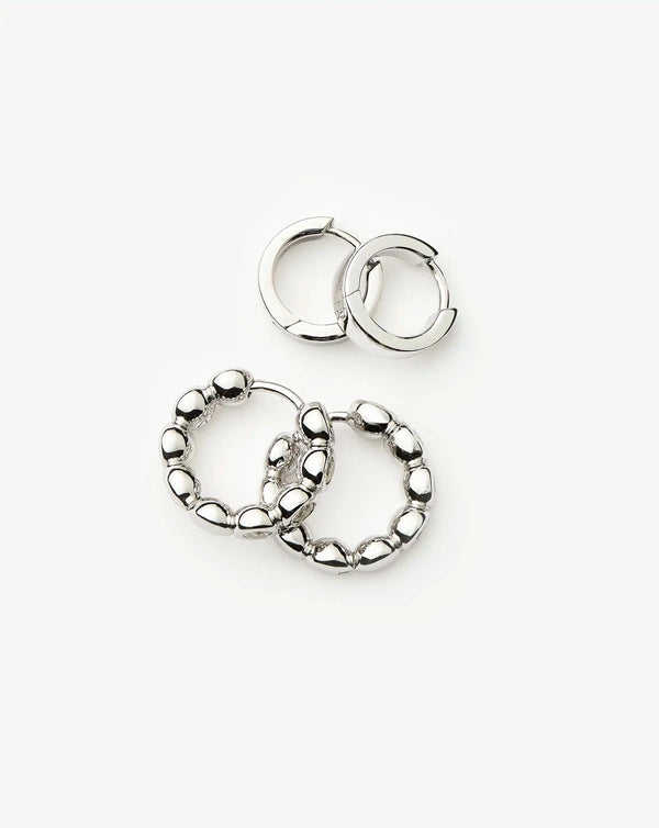 Missoma Tennis & Chubby Hoop Earring Set | Sterling Silver