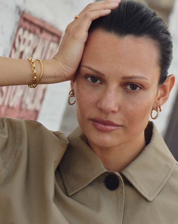 Missoma Tennis Classic Hoop Earrings | 18ct Gold Plated/Cubic Zirconia