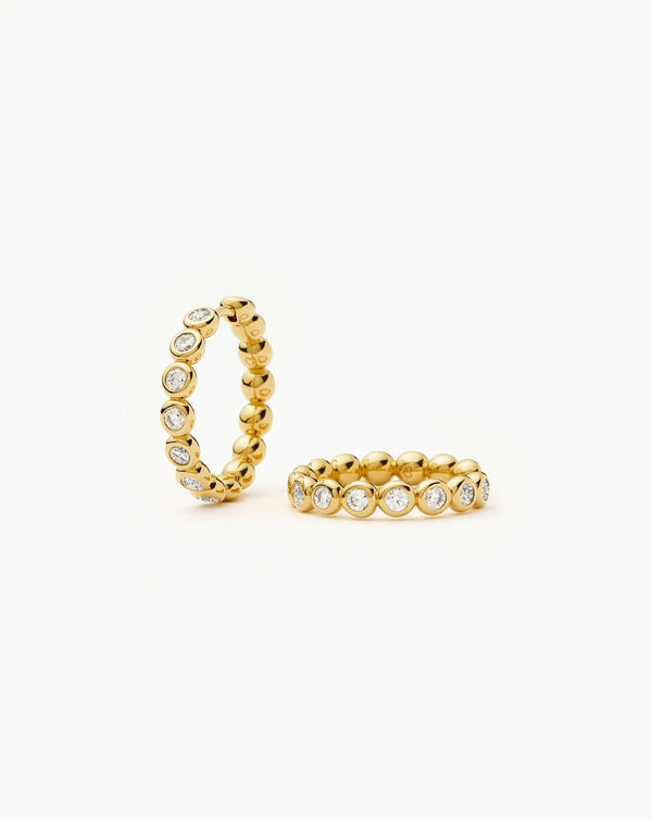 Missoma Tennis Classic Hoop Earrings | 18ct Gold Plated/Cubic Zirconia