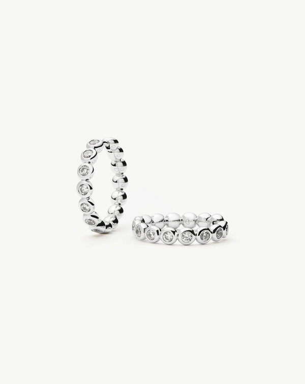 missoma Tennis Classic Hoop Earrings | Silver Plated/Cubic Zirconia