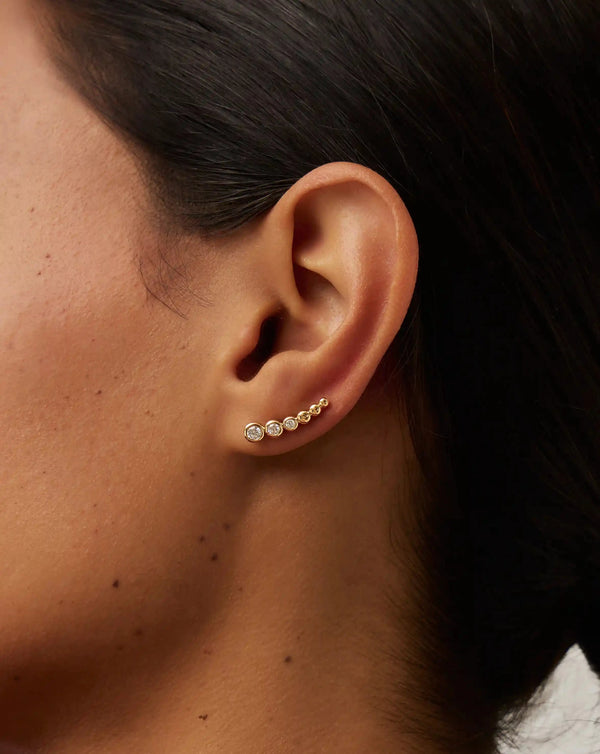 Missoma Tennis Climber Earrings | 18ct Gold Vermeil/Cubic Zirconia