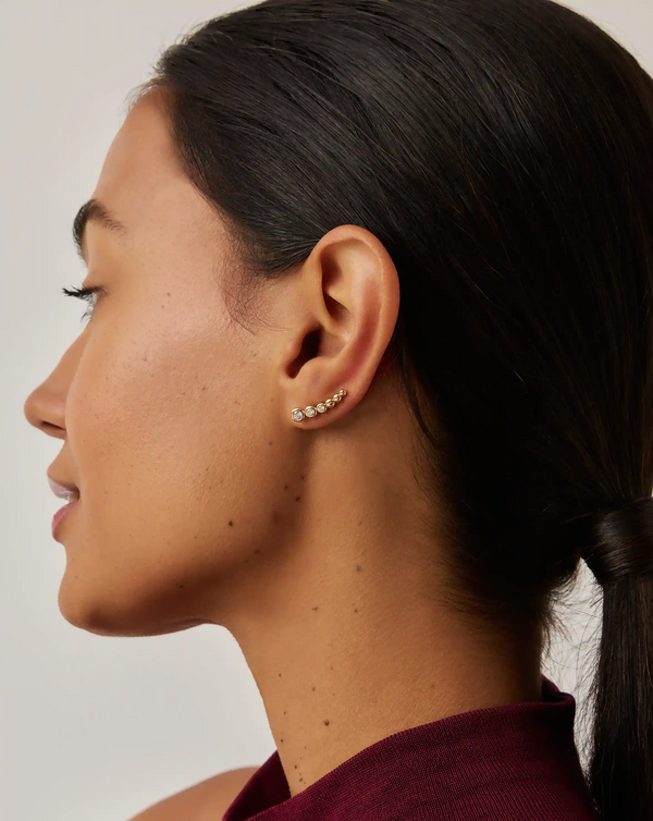 Missoma Tennis Climber Earrings | 18ct Gold Vermeil/Cubic Zirconia