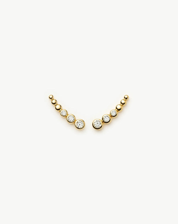 Missoma Tennis Climber Earrings | 18ct Gold Vermeil/Cubic Zirconia