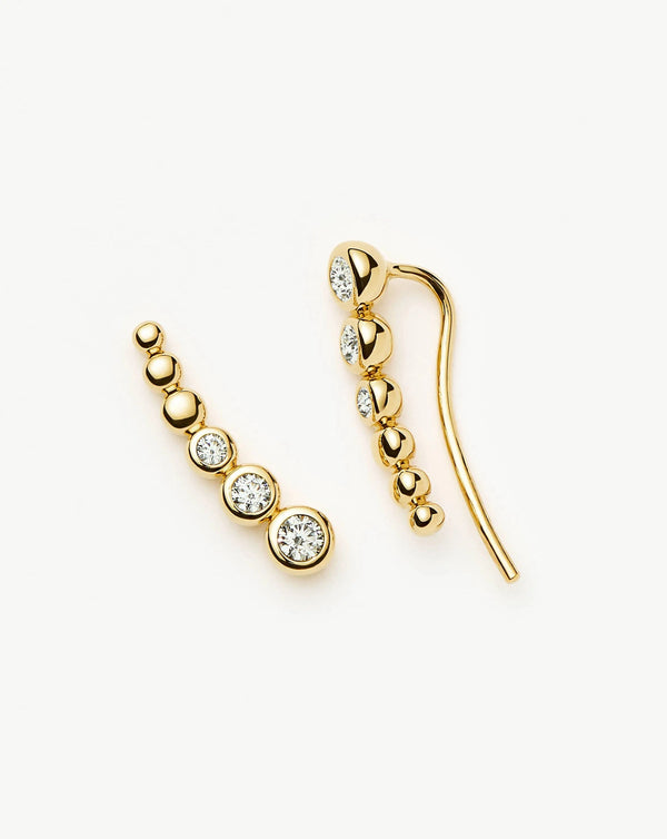 missoma Tennis Climber Earrings | 18ct Gold Vermeil/Cubic Zirconia