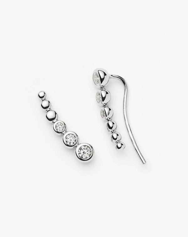 missoma Tennis Climber Earrings | Sterling Silver/Cubic Zirconia