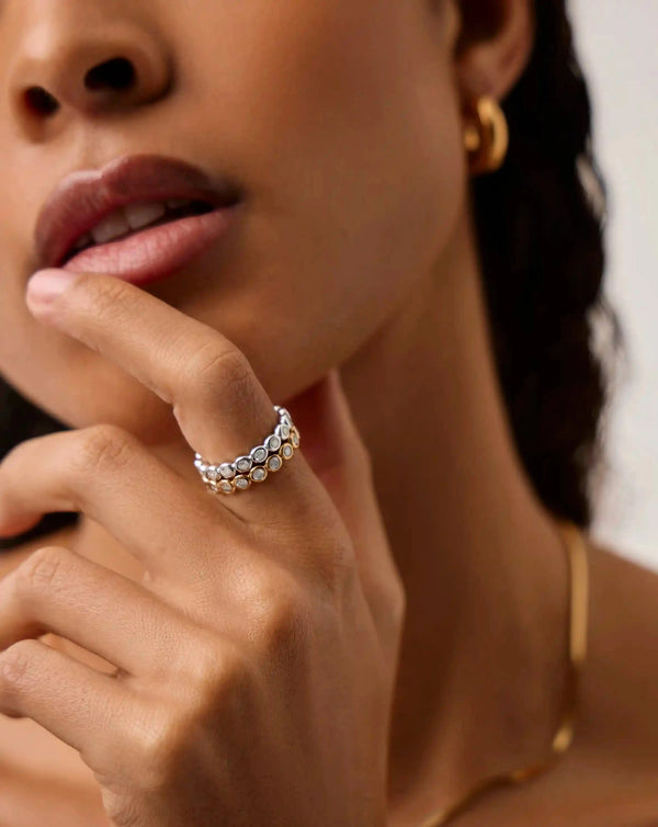 Missoma Tennis Eternity Stacking Ring | Gold/Cubic Zirconia