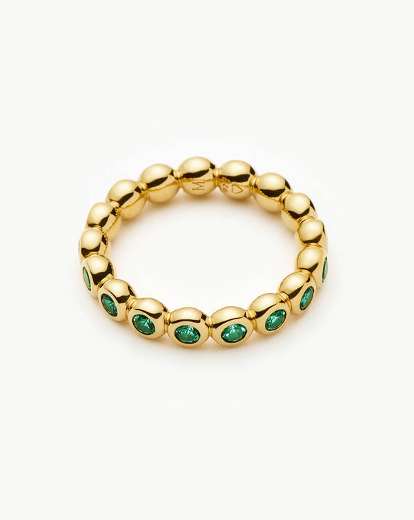 Missoma Tennis Eternity Stacking Ring | Gold/Emerald Green Nano-crystal