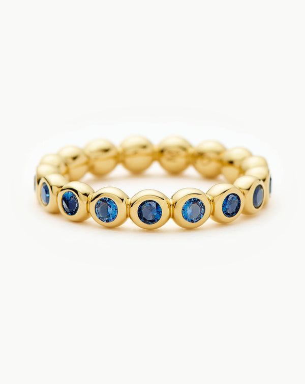Missoma Tennis Eternity Stacking Ring | Gold/Sapphire Blue Nano-crystal